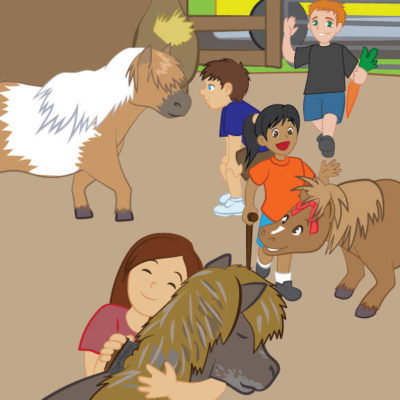 Happy Ponies children's book illustration created in Adobe Illustrator