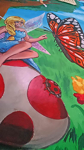 painting childrens woodland fairy mural