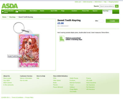 Personalised card gift designs and illustrations on the ASDA online store