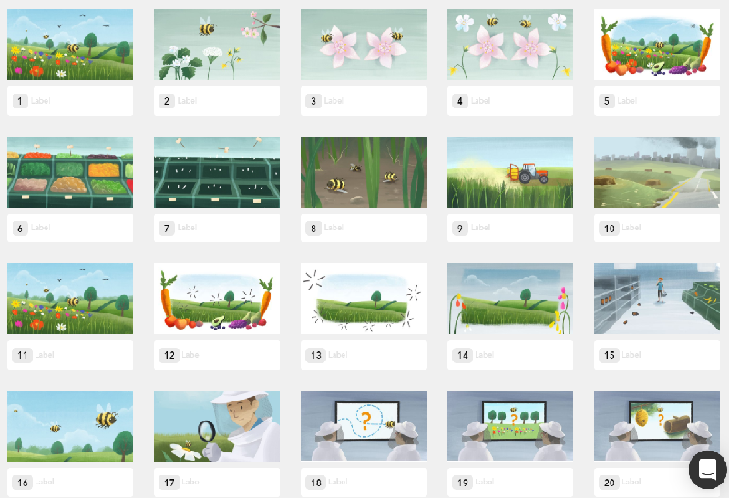 Illustrated storyboard