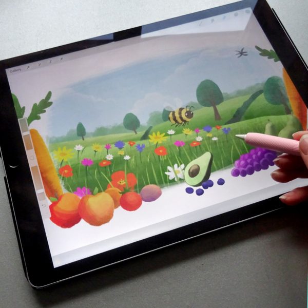 ipad illustrations for environmental research bee animation