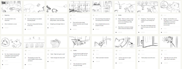 Derbyshire Wildlife Trust Animation Sketched Storyboard