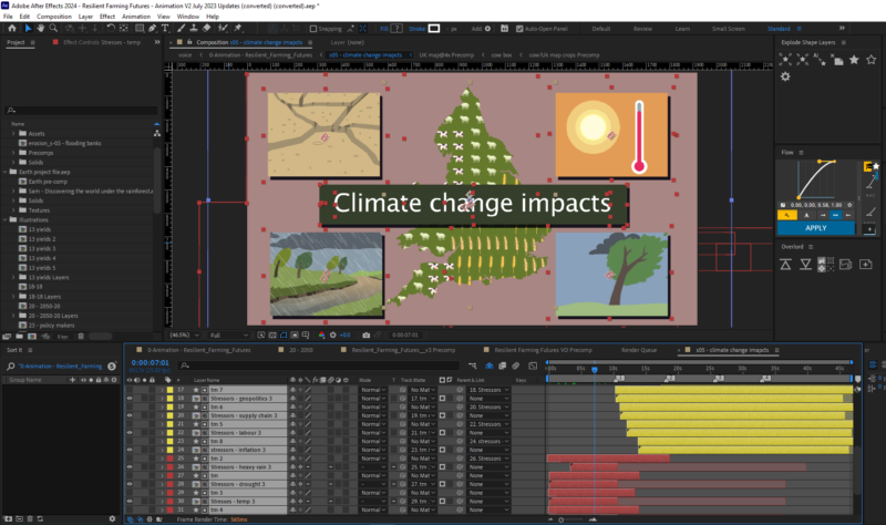 Screenshot of the animation being created in Adobe After Effects