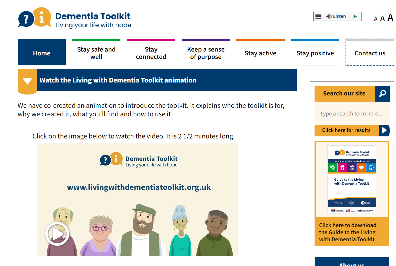 Video used on Toolkit website 