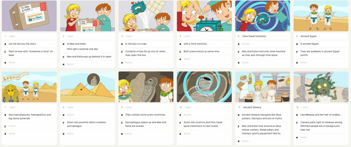 Illustrated storyboards