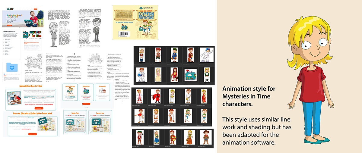 Animation style design based on existing Mysteries in Time artwork